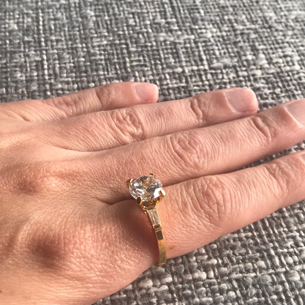 CZ diamond solitaire ring